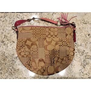 COACH Vintage Patchwork Hobo Soho  Signature Rare Pink Snakeskin Y2K Purse 3688